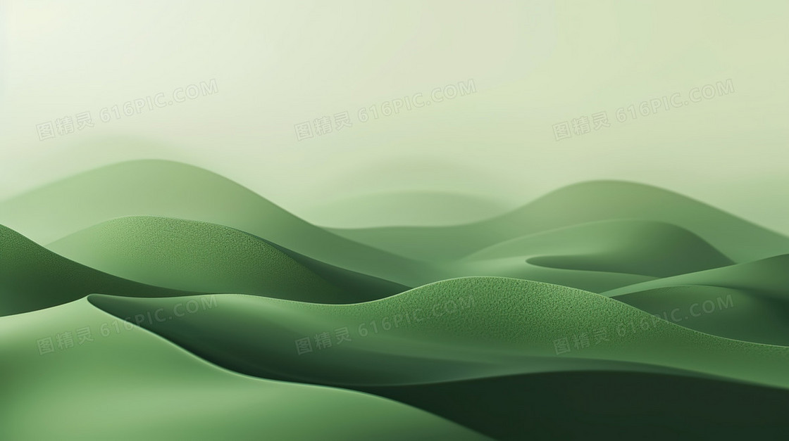 层层叠叠起伏翠绿的山脉插画