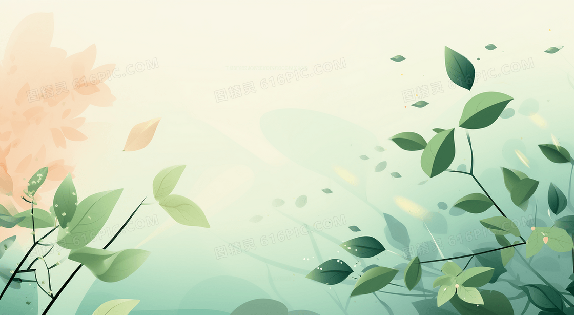 清新春天花草背景