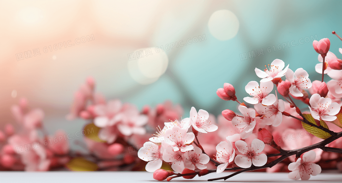 小清新春天花朵背景