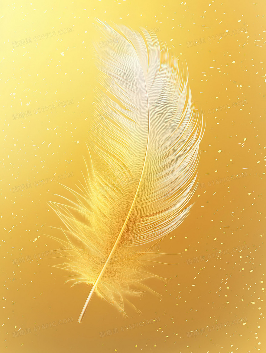 竖版金色羽毛粒子背景