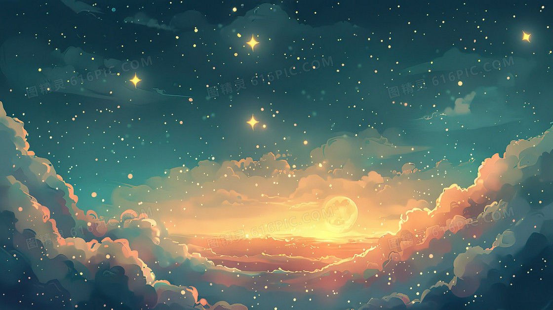 卡通风创意星空背景