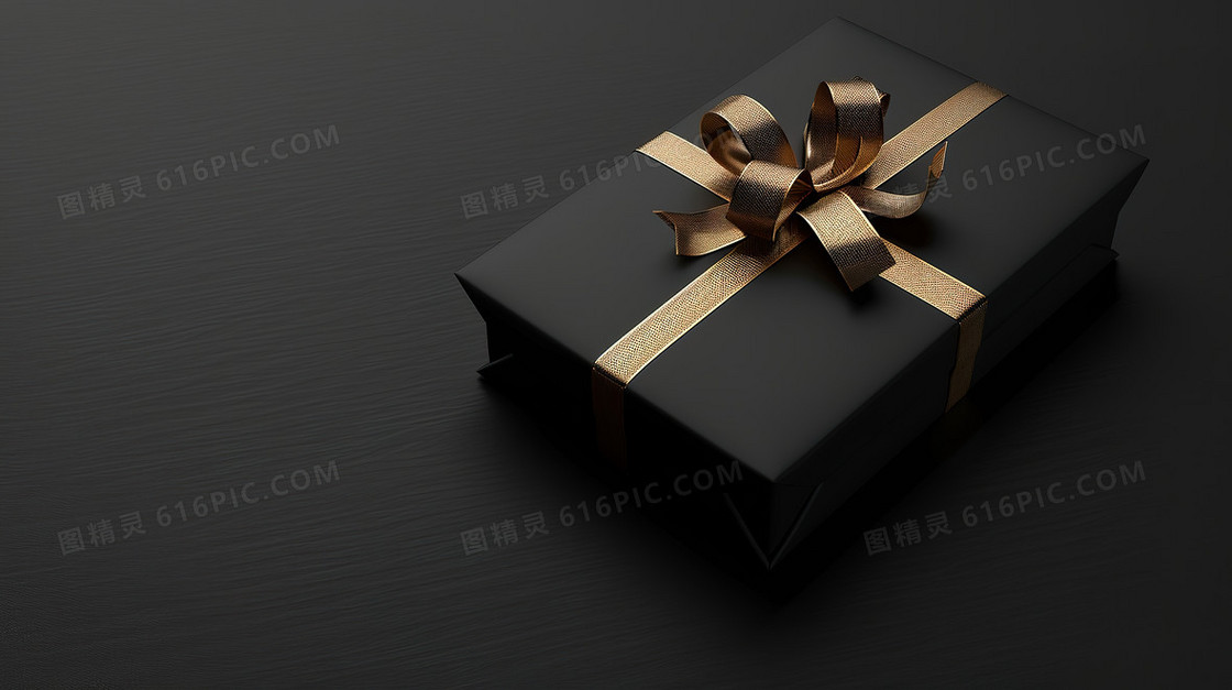 创意高级黑创意礼盒背景