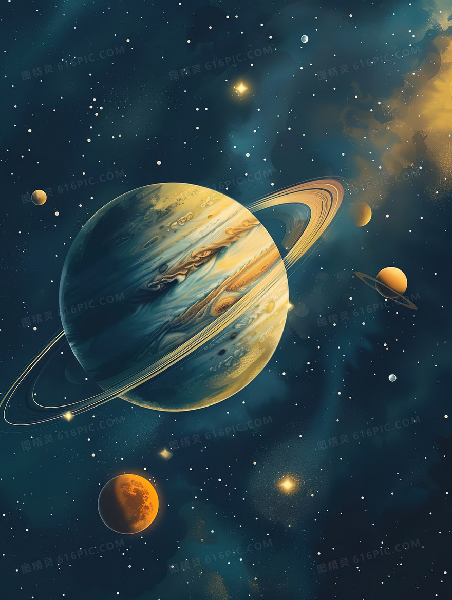 创意星空木星背景