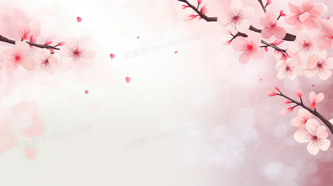 春天弥散风植物花草清新背景