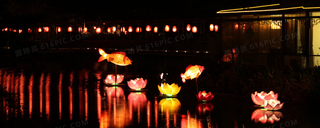 元宵节放花灯背景banner