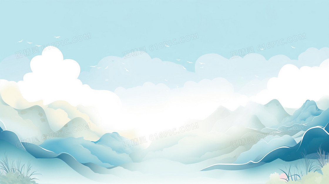 中国风户外山水风景背景