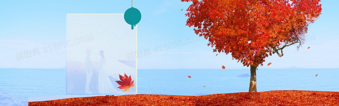 秋季上市淘宝婚纱banner广告