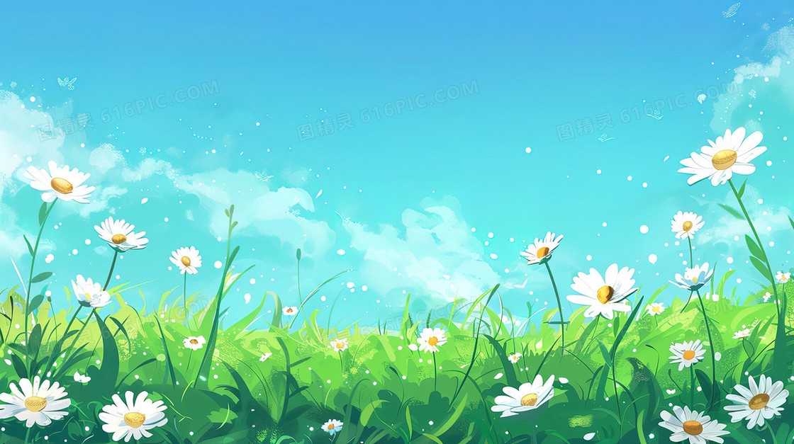 唯美春天小雏菊背景