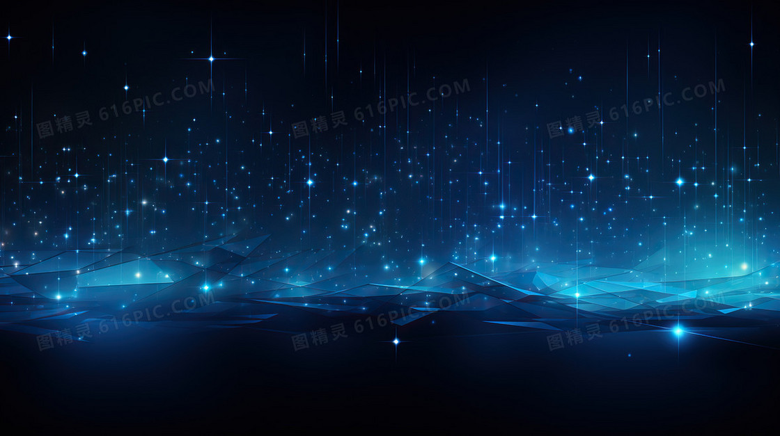 蓝色商务科技几何线条光效背景
