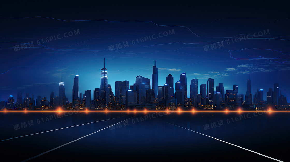 蓝色科技风格城市峰会背景