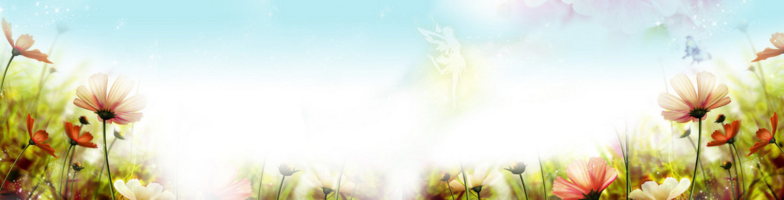 淘宝 女鞋 梦幻 背景 banner 花朵 花丛