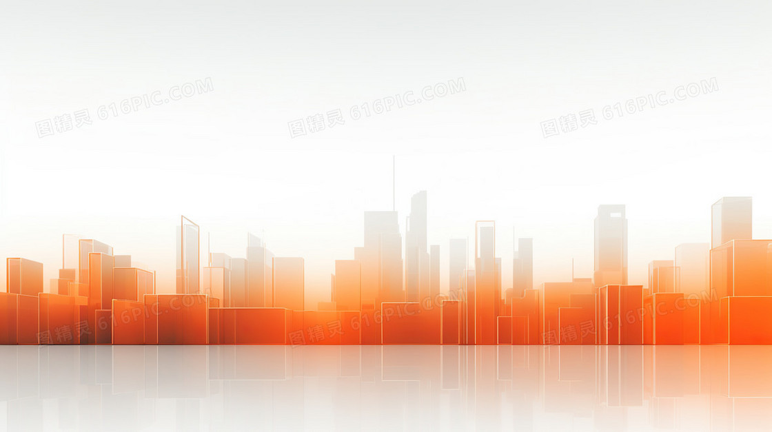 橘色大气商务城市企业宣传背景
