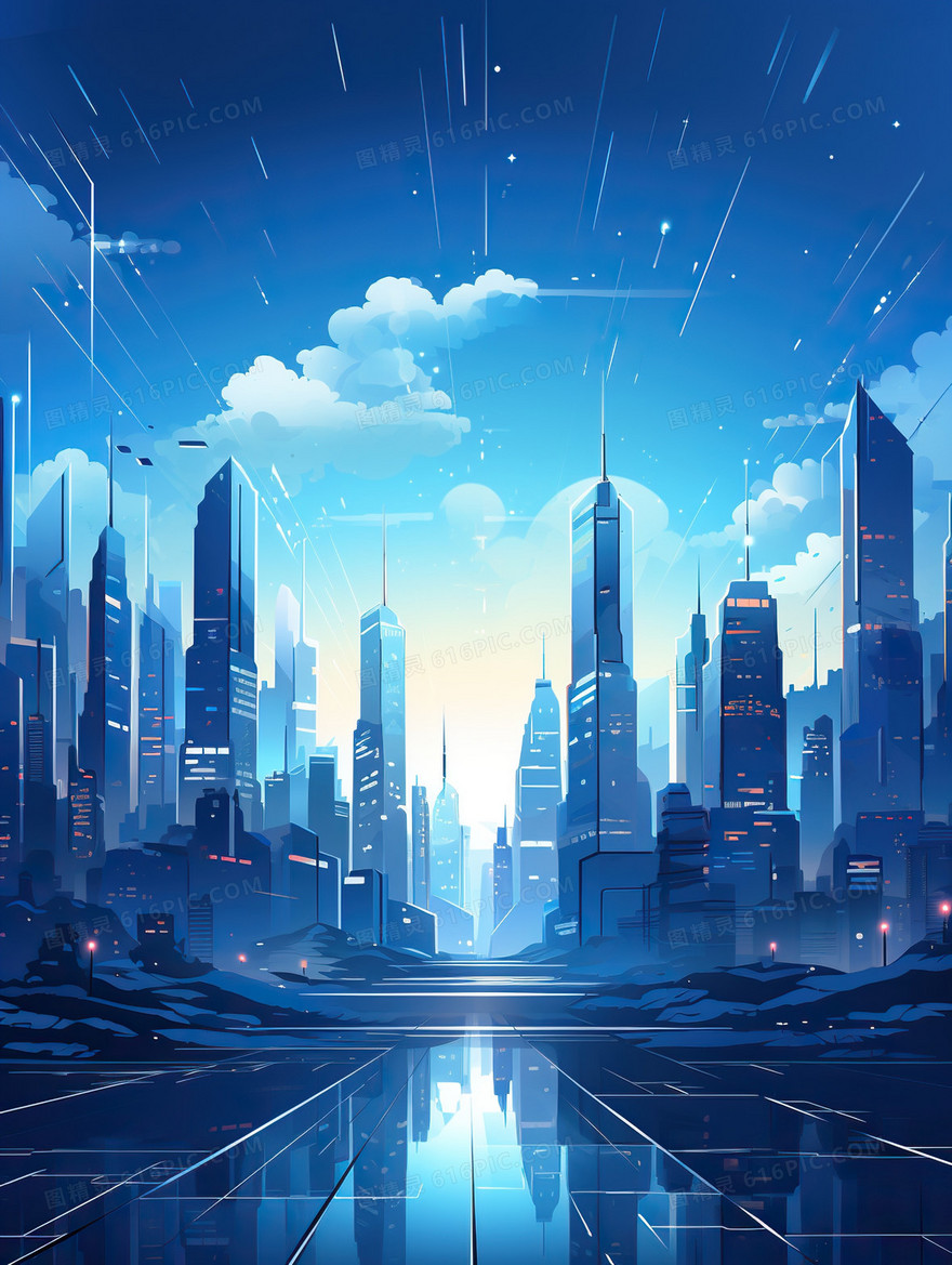 蓝色商务科技城市企业背景