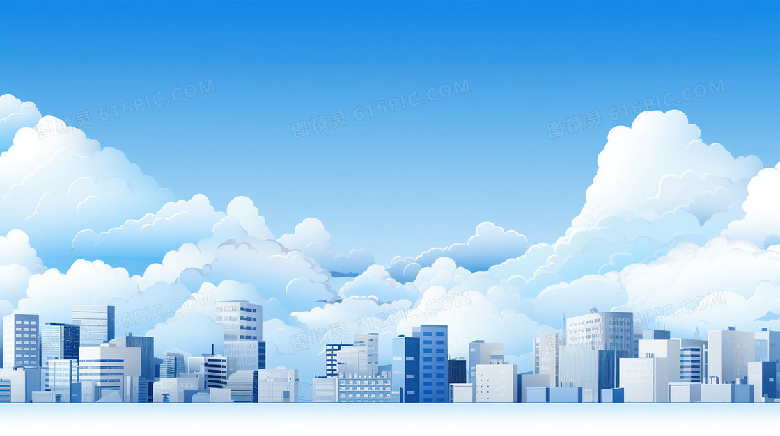 蓝色商务科技城市企业宣传背景