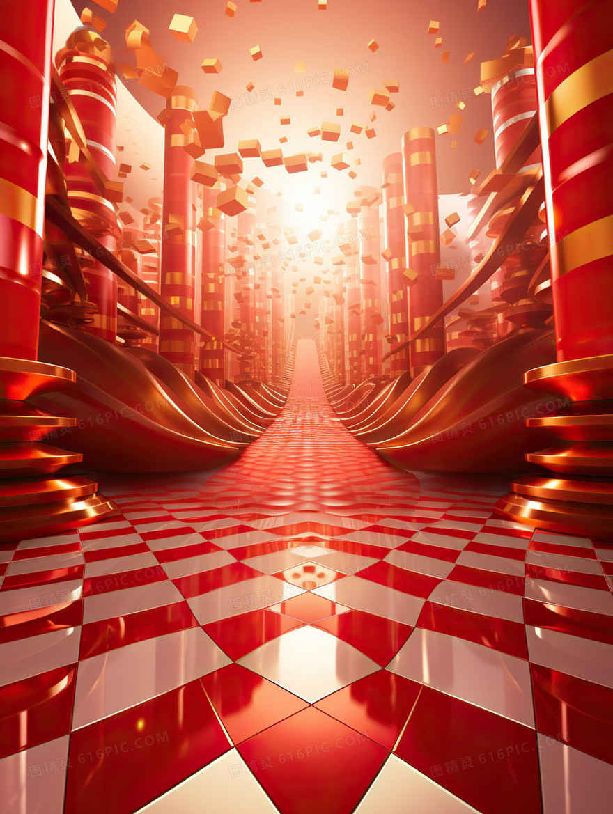 电商促销展台C4D立体背景