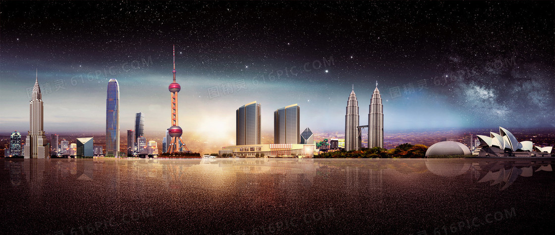 酷炫大气建筑广告背景