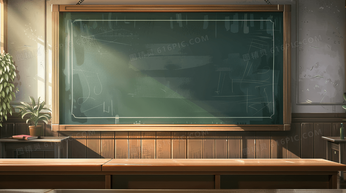 简约卡通教室黑板背景