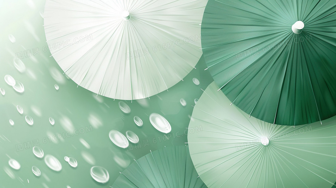 春天雨季谷雨小清新创意背景图