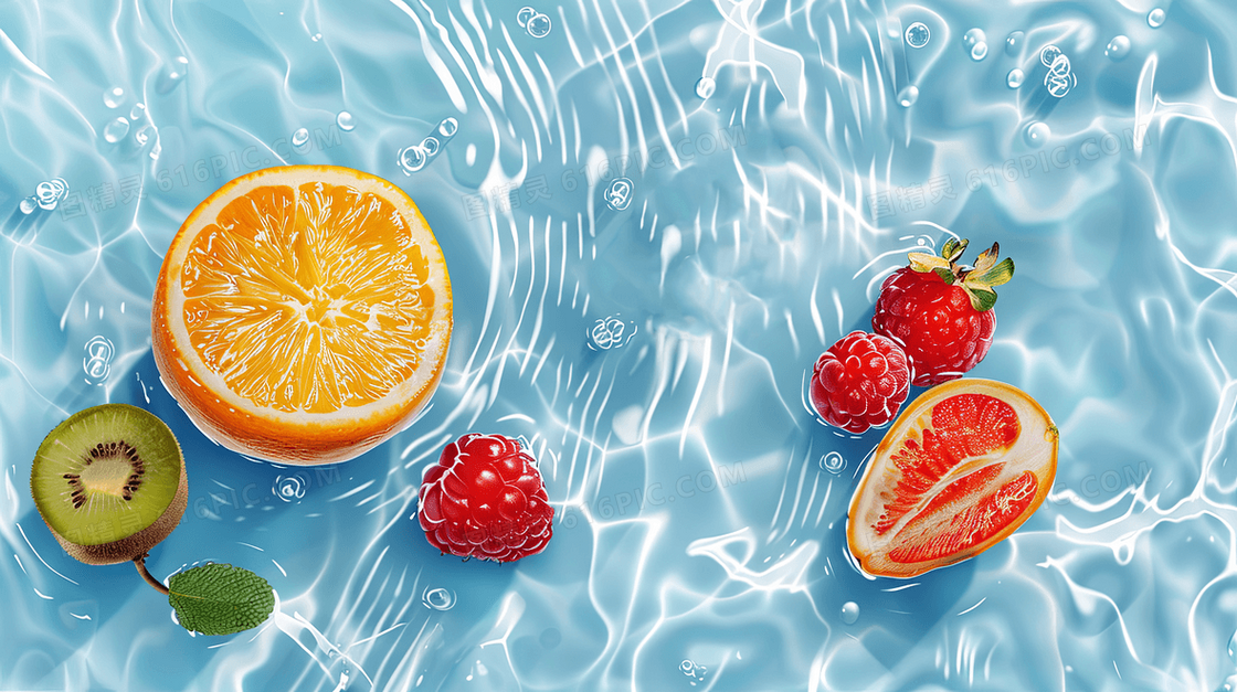 简约夏日水果背景