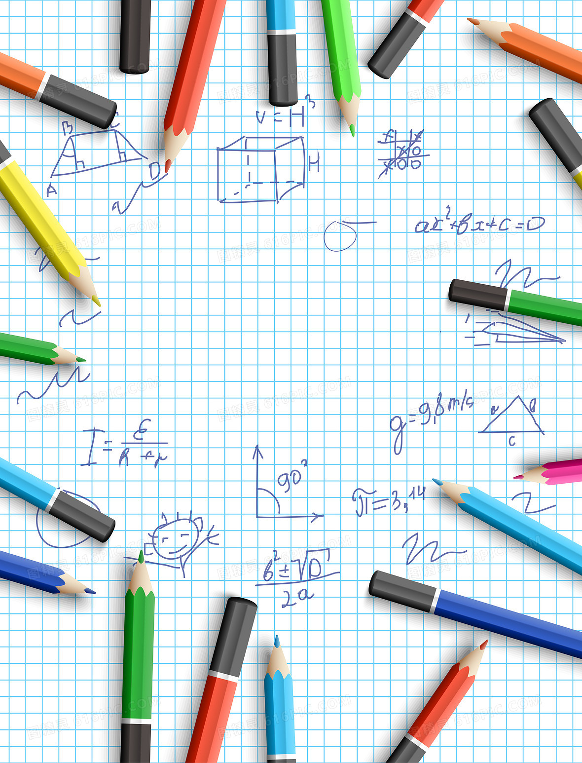 黑板数学公式简约背景背景图片下载