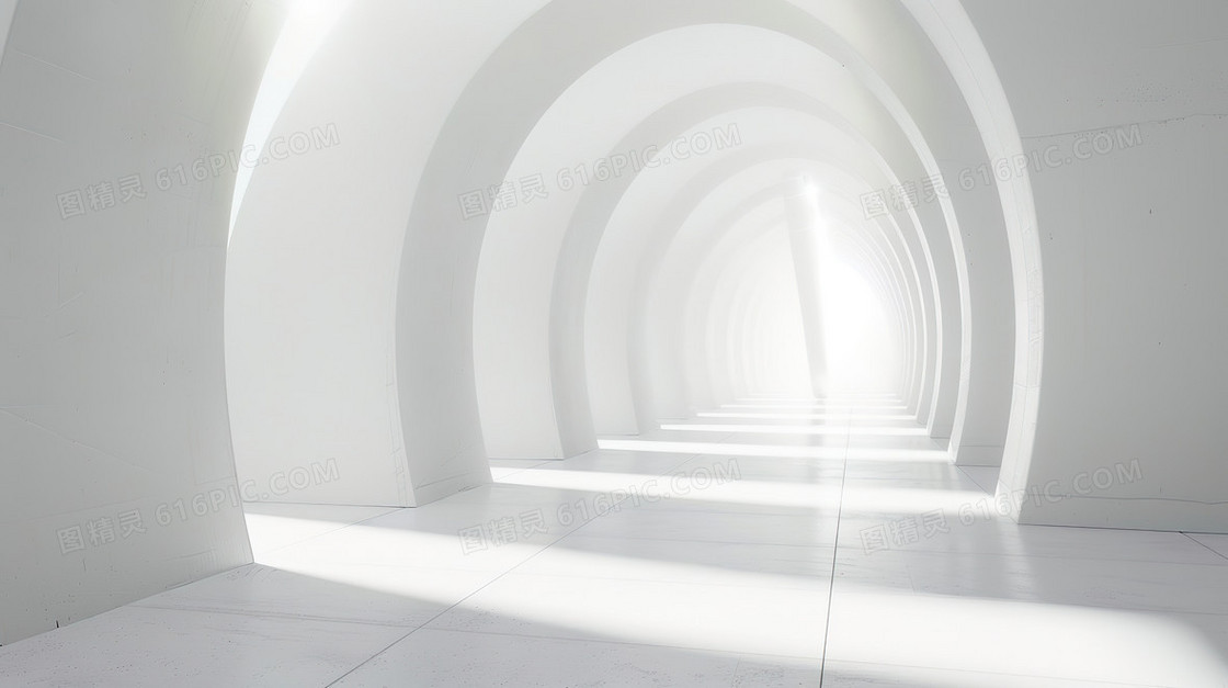 白色建筑通道背景