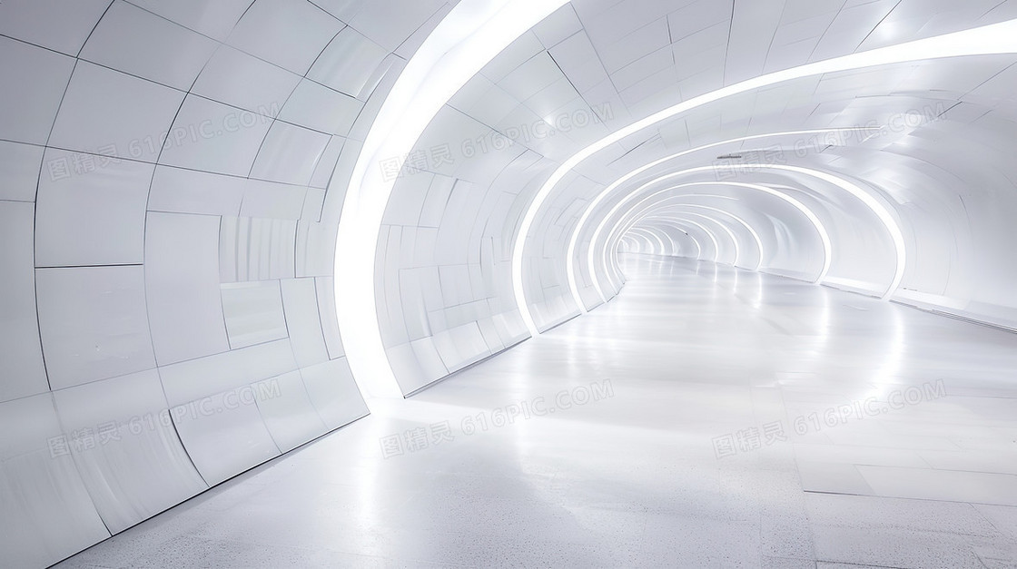 白色建筑通道背景