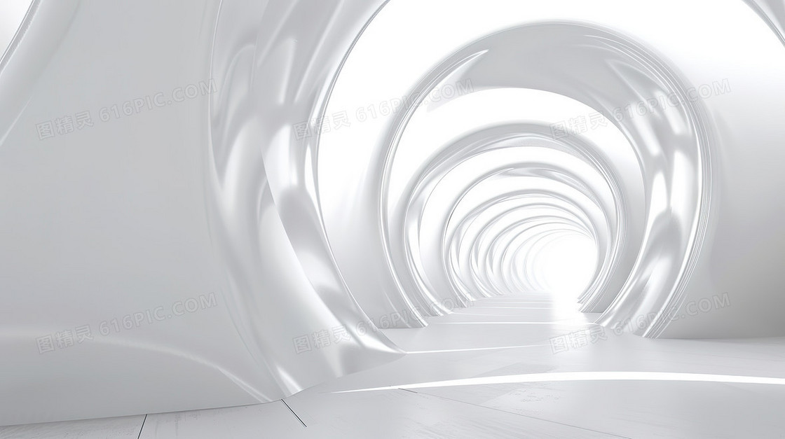 白色建筑通道背景