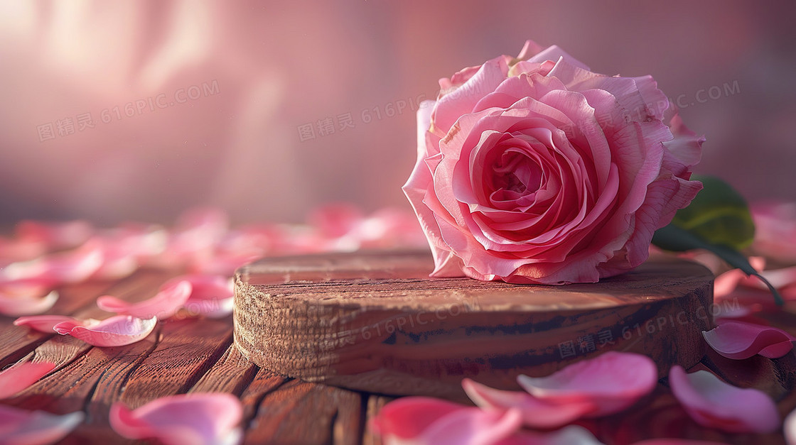 粉色浪漫唯美520花朵背景