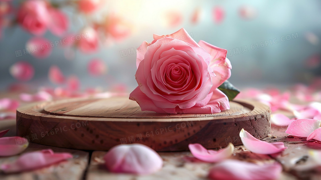 粉色浪漫唯美520花朵背景