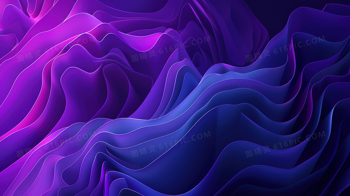 紫色曲线变幻线纹理简约背景