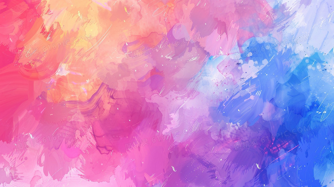 彩色渐变艺术感手绘笔触纹理背景