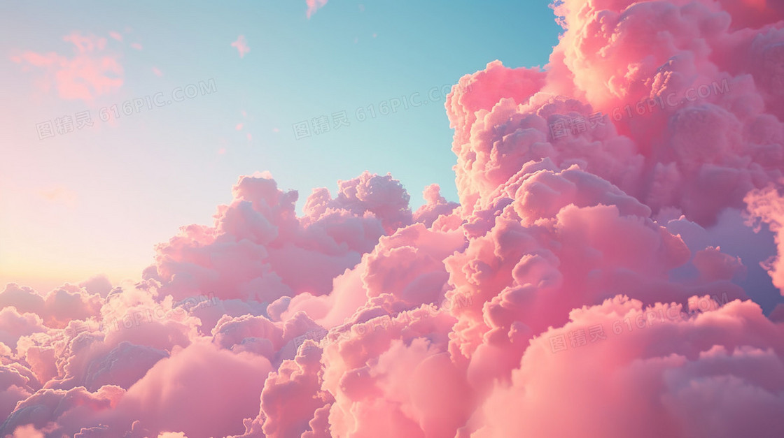 粉色天空中的云朵背景