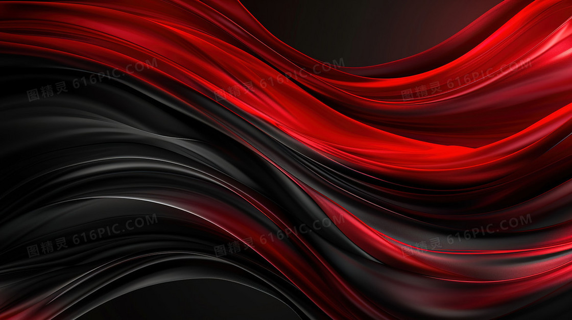 黑红流体纹理质感简约背景