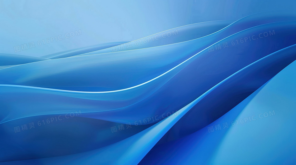 蓝色商务科技感变幻线曲线纹理背景