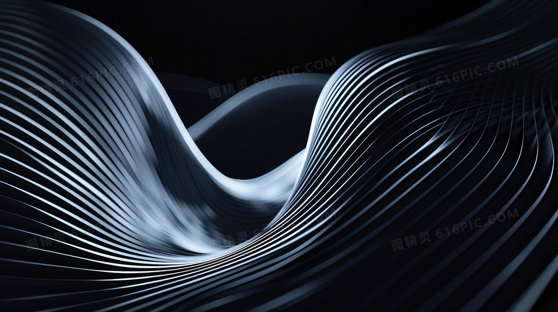 黑色商务简约变幻线纹理质感高端背景