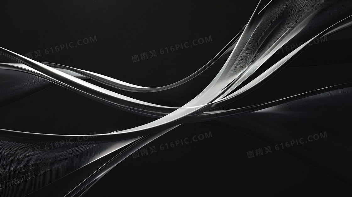 黑色商务简约变幻线纹理质感高端背景