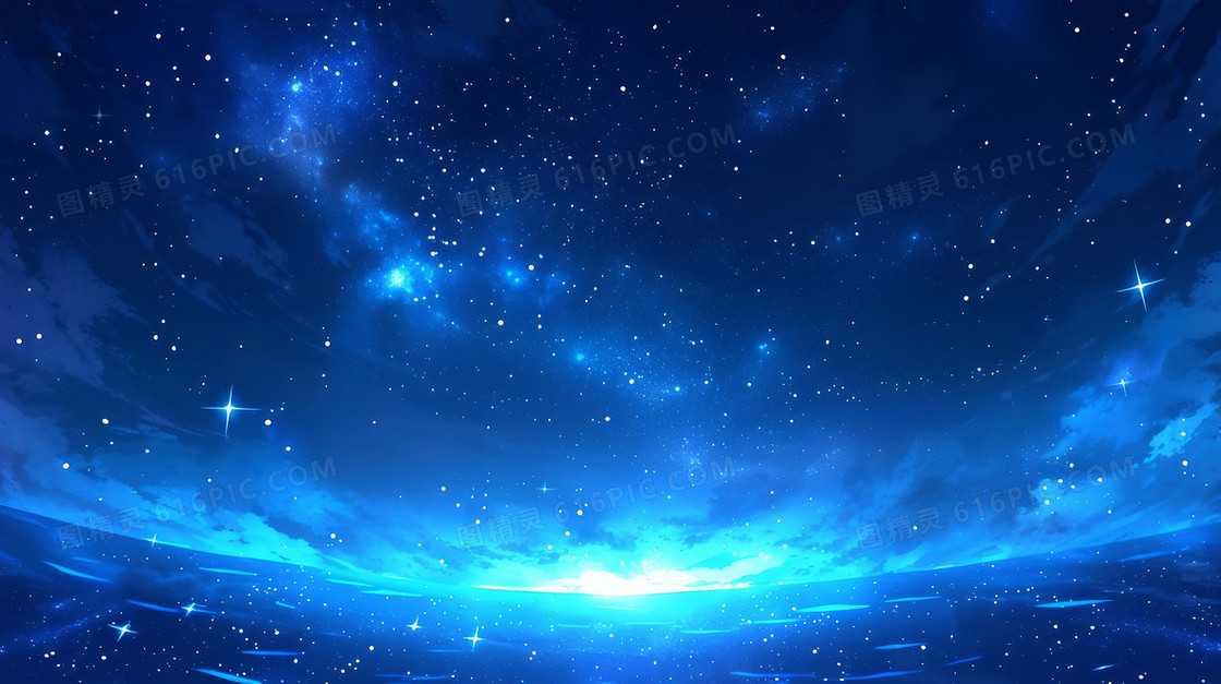 蓝色调唯美浪漫星空背景