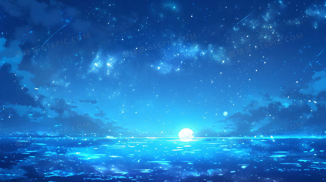 蓝色调唯美浪漫星空背景