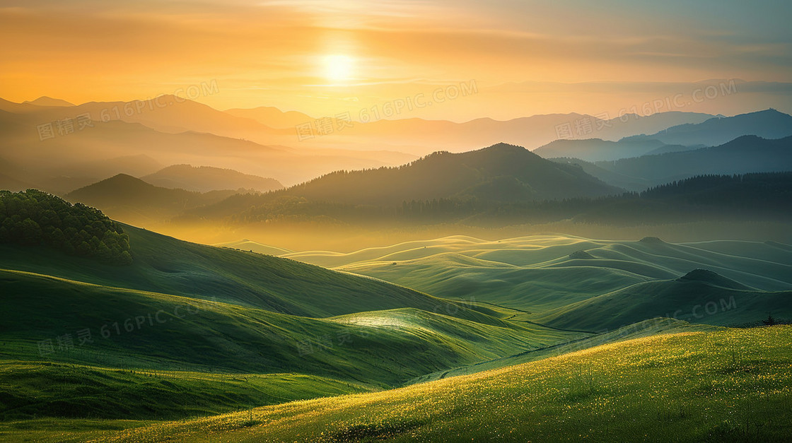 中国风远山自然风景背景