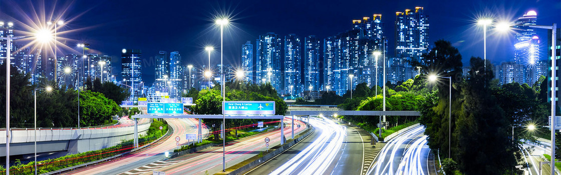 都市大气公路建筑海报背景