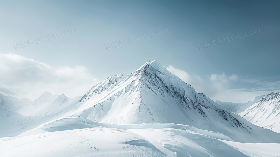 白色起伏远山自然风景山脉背景