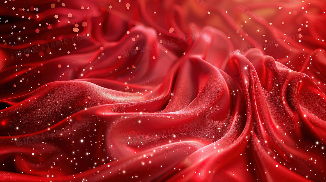 红色丝绸质感粒子纹理背景