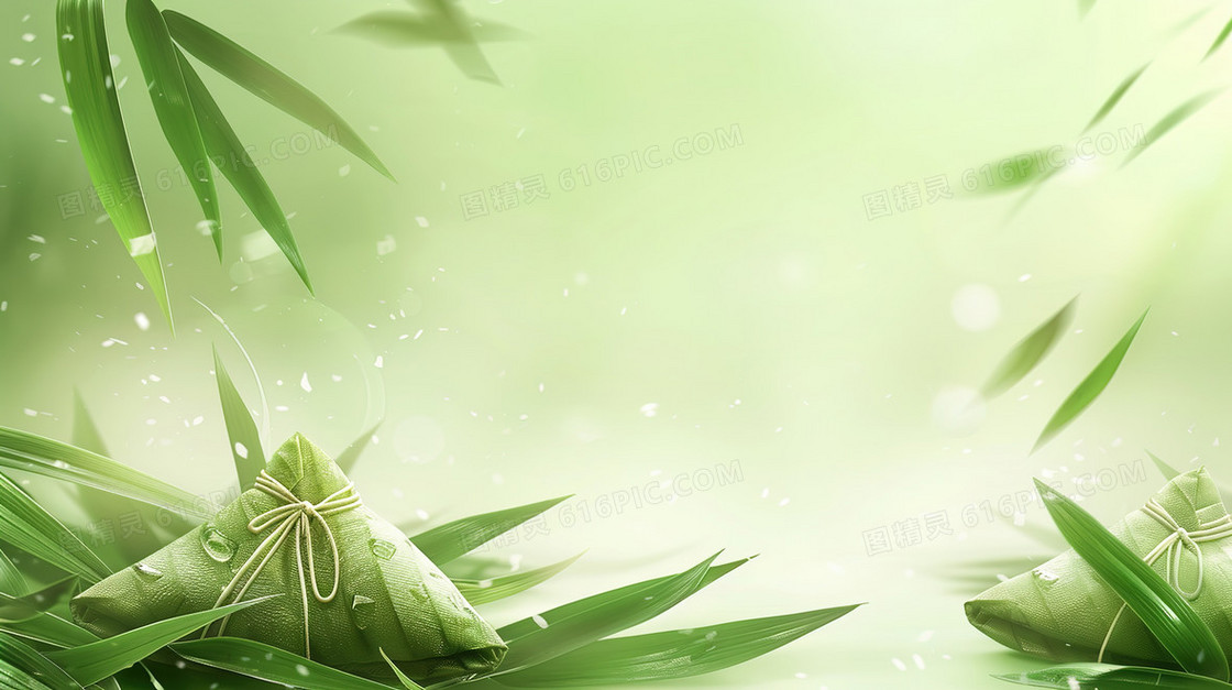 绿色端午粽子背景