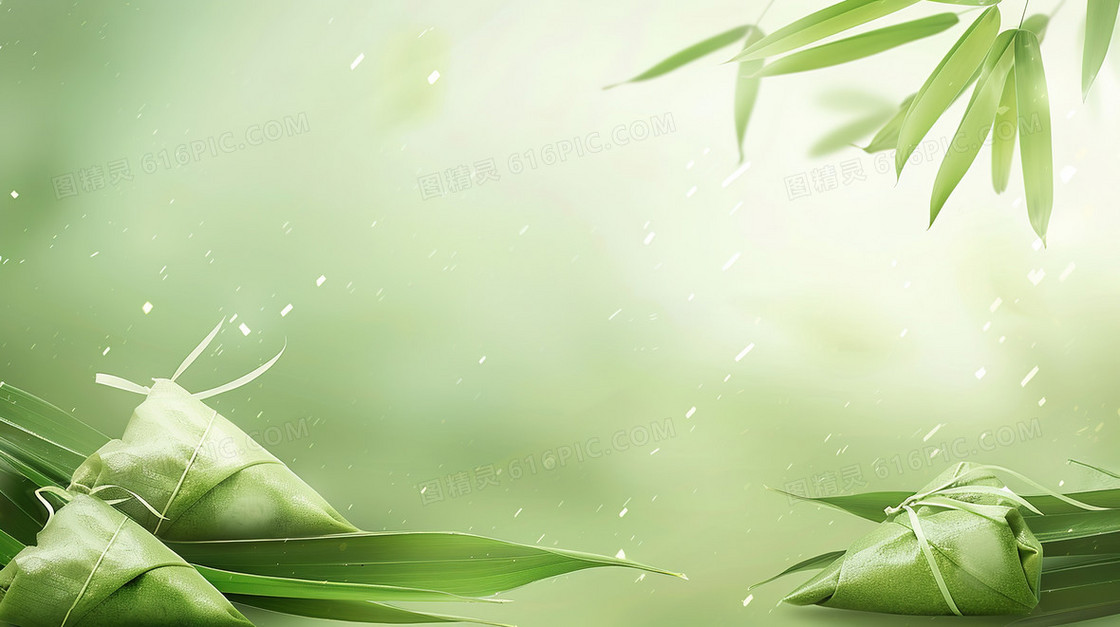 绿色端午粽子背景