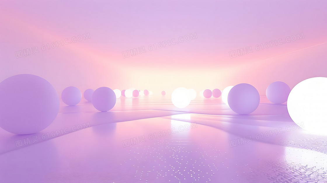 淡紫色浪漫球体背景