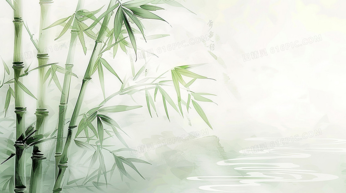 绿色中国风竹叶背景