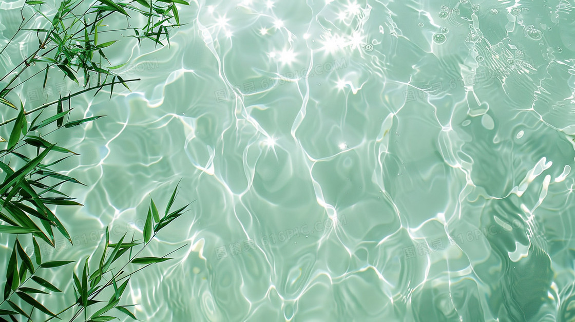 植物绿叶水面纹理背景
