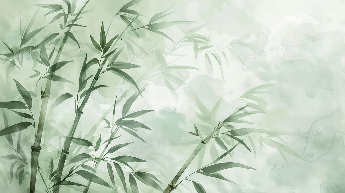 绿色中国风竹叶背景
