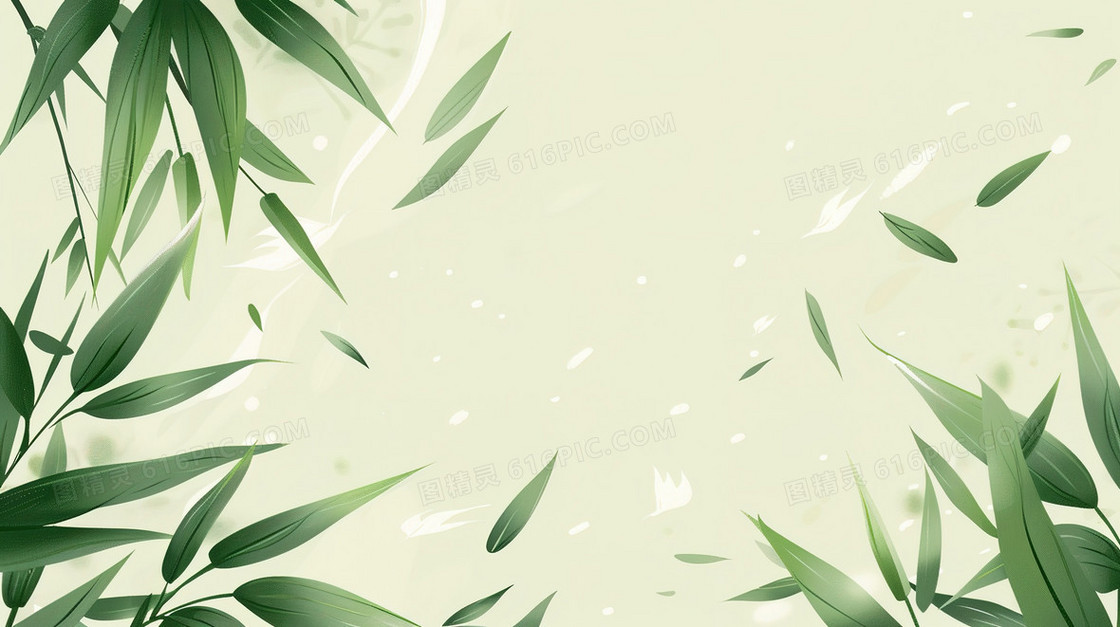 绿色端午节粽叶背景