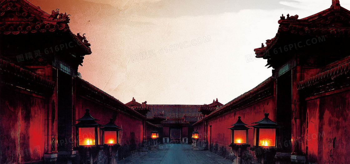 中国风老宅背景
